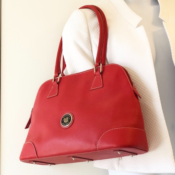 Dooney & Bourke Red Pebble Leather Satchel/Purse - Picture 8 of 10